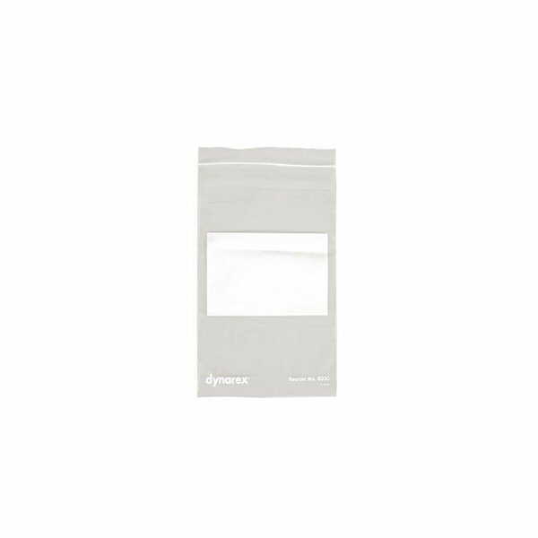 Dynarex Zip lock bags, clear with white write-on block, 3 in. x 5 in. 2mil, 100PK 8030